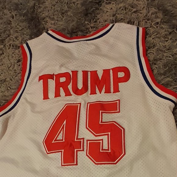 Men’s Small White USA jersey Donald Trump 45 President - Picture 1 of 6